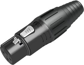 Seetronic SCSF3-BG кабельный разъем XLR 3-контакта "папа", чёрный, позолоченные контакты