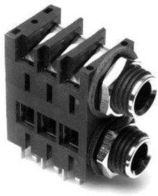 ACJM-MHDC, Phone Connectors 1/4"CMPCT Pigybac HOR CHASSIS CONN
