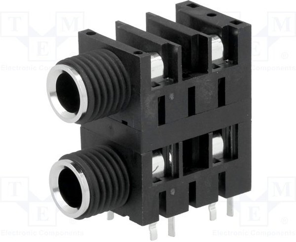 ACJM-MHDC, Phone Connectors 1/4"CMPCT Pigybac HOR CHASSIS CONN