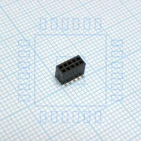 DS1065-05-2X5S8BSXB, (PBD1.27-10 2X05 SMD), Гнездо на плату 2х5 контактов шаг 1.27мм SMD