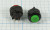 Включатель кнопочный без фиксации OFF-(ON) зелёного цвета, 220В/ 1А, d14мм; №10154G ПКн\250\ 1,0\(SPST)\d14\ чер\зел\\2C\PBS-2B\