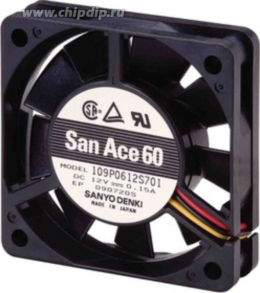 Вентилятор Sanyo Denki San Ace 109P0624H7D01 24ВDC 1.44W 60x60x15 3pin