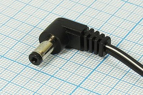 Разъём питания, штекер угловой с проводом 1м; №460 штек пит DC 4,75d1,7x10\шнур 1м\\\угл\