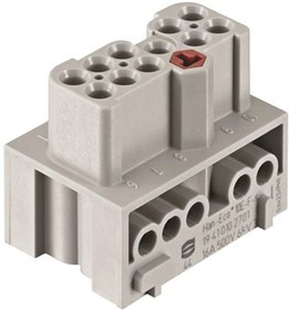 19410102701, Heavy Duty Power Connector Insert, 16A, Female, Han-Eco Series, 10 Contacts