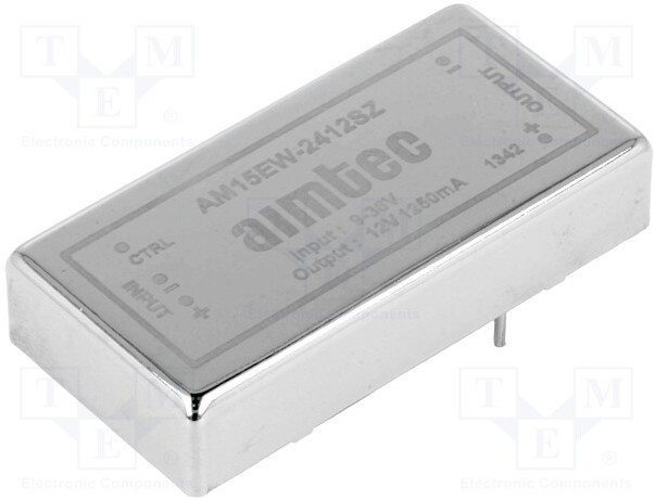 AM15EW-2412SZ, Преобразователь: DC/DC, 15Вт, Uвх: 9-36В, 12ВDC, Iвых: 1,25А,