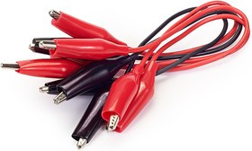 Alligator clip wires (5 PCs pack) red/black, Набор проводов с крокодилами 5 штук