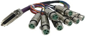 DB25FXLRF, XLR Connectors TO 8 XLR F DB25 FEMALE