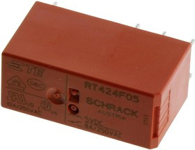RT424F05, Реле бистабильное 2 катушки 2 переключ. 5VDC 8A/250VAC DPDT
