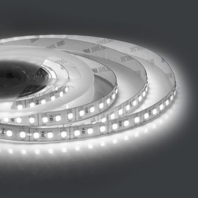 00-53, Лента светодиодная, белый, 12В, 14.4Вт/м, 120SMD(2835),1400Лм/м, IP20, цена за катушку 5м