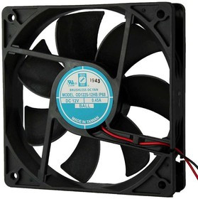 OD1225-12HBIP68, DC Fans DC Axial Fan, 120x120x25mm, 12VDC, 120CFM, 5.4W, 0.45A, 42dBA, Ball, Wire, IP68