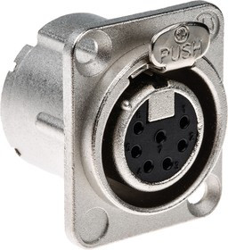 NC7FD-LX, XLR Connectors Recpt DLX 7 pin F solder nickel/silver