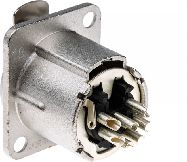 NC7FD-LX, XLR Connectors Recpt DLX 7 pin F solder nickel/silver