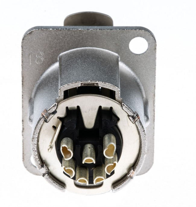 NC7FD-LX, XLR Connectors Recpt DLX 7 pin F solder nickel/silver
