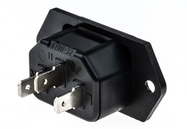 6100.3200, Разъем IEC 60320 питания AC C14 (E) гнездо "папа"