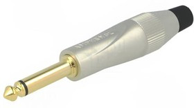 TM2PN-AU, Вилка, Jack 6,3мм, "папа", mono, Кол-во полюс: 2, прямой, на провод