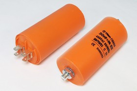 Конденcатор пусковой, емкость 30 мкФ, 450~ В, размер 45x95mболтМ8, пластик, выводы 4T, марка CBB60-E