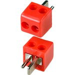 1-606, разъем аудио"точка-тире" штекер пластик на кабель красный "кубик"