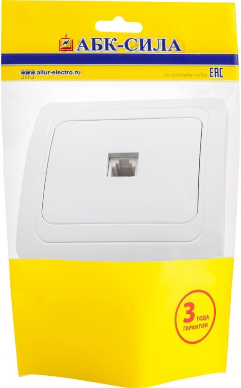 Телефонная розетка "РИГЕЛЬ" белая 1 шт 5403061