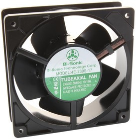 4E-230S-17-T, AC Axial Fan, серия AC 4E-02, 230V, Square, 119 мм, 38 мм, Скольжения, 58.4 фут³/мин 4E-230S-17-T, AC Axial Fan, серия AC 4E-02, 230V, Square, 119 мм, 38 мм, Скольжения, 58.4 фут³/мин