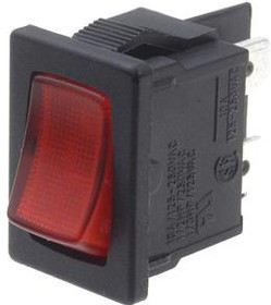 MP004409, Клавишный переключатель, DPST, С Подсветкой, Панель, Красный