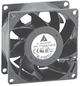 FFB0824EHE-F00, DC Fans DC Tubeaxial Fan, 80x38mm, 24VDC, Ball Bearing, 3-Lead Wires, Tachometer