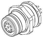 120084-0033, Разъем Кабеля, Ultra-Lock 120084 Series, M12, Female, 8 Positions, Гнездо на Печатную П