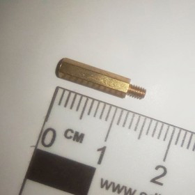 Стойка для печатных плат латунная М2, высота 11 мм (папа-мама)