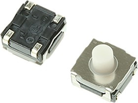 SKRAAME010, White Stem Tactile Switch, SPST 50 mA @ 12 V dc 5.1mm Surface Mount