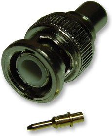 MC002845, Разъем РЧ / Коаксиальный, BNC Коаксиальный, Прямой Штекер, Обжимной, 50 Ом, RG59/U, Латунь