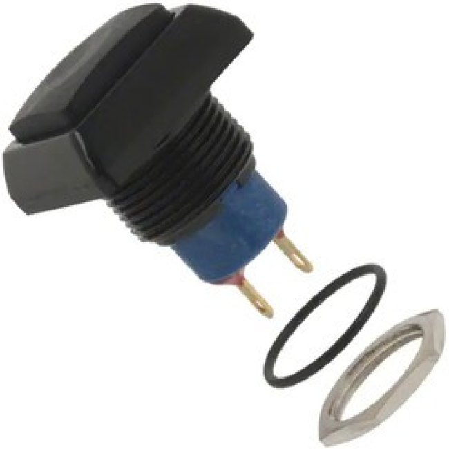 IPC3SAD2, Pushbutton Switch OFF-(ON) 1NO Panel Mount Black
