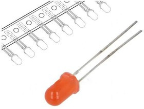 OSNR5134A-T, LED; 5mm; red; 10?15mcd; 30°; Front: convex; 1.8?2.4V; Pitch: 2.54mm