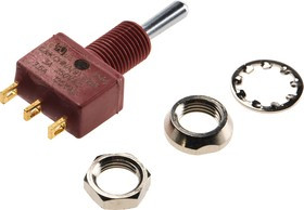 E105SYZQE, Toggle Switch, Panel Mount, (On)-Off-(On), SPDT, Solder Terminal