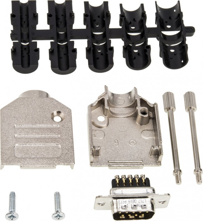 L717DE09PST3, D-Sub Standard Connectors 9P Size E Pin Screw Term DTZK Hood