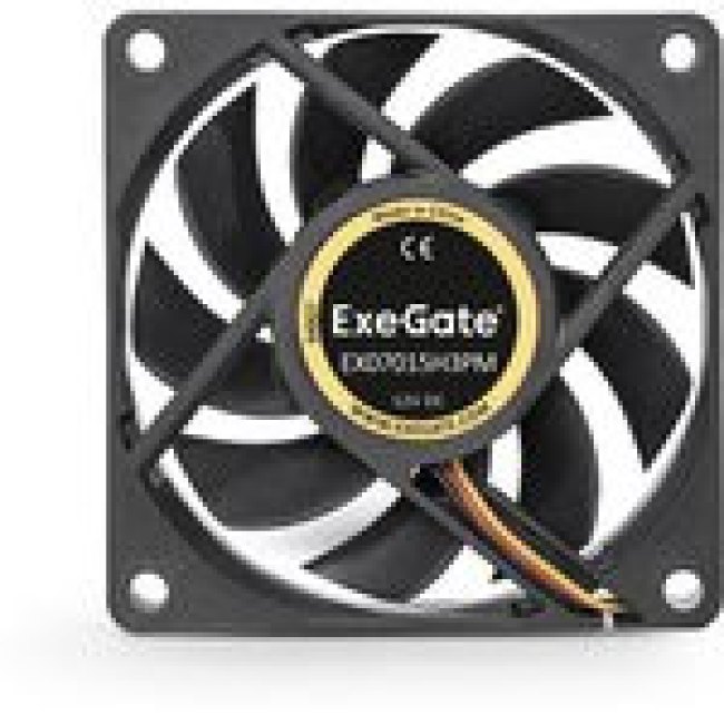 Вентилятор ExeGate EX07015H3PM, 70x70x15 мм, Hydraulic bearing (гидродинамический), 3pin+Molex, 3000