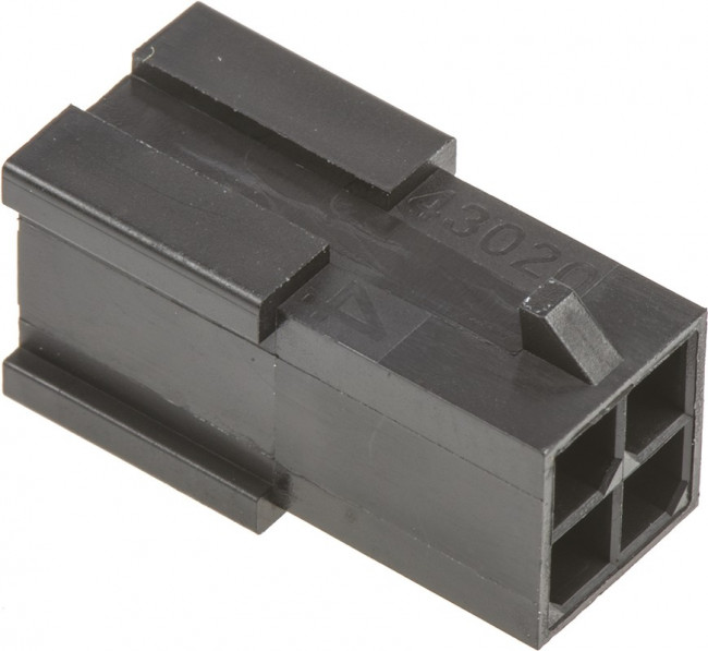 0430200401, Вилка, провод-плата, "папа", 3мм, PIN 4, Серия Micro-Fit 3.0, 250В