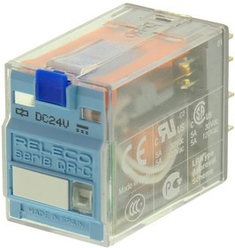 C9-A41X24D, Универсальное реле, серия C9, силовое, 4PDT, 24В DC, 5А