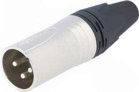 NTR-NC3MXX, Вилка, XLR, "папа", PIN: 3, прямой, на провод, пайка, 16А, 3,5-8мм