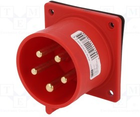 625-6F7, Разъем: питания AC, трехфазный, гнездо, "папа", 32А, 400ВAC, IP44