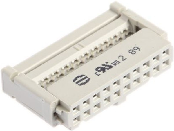09185206813, Вилка, IDC, "мама", PIN: 20, на шлейф, 1,27мм, Ш.контактов: 2,54мм