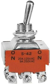 S42T, Toggle Switches 4PDT ON-NONE-ON SCREW LUG