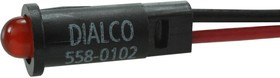 558-0102-007F, PANEL MOUNT INDICATOR, LED, 3.96MM, RED, 5V
