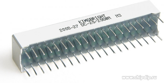 DC-20/20GWA, 20 сегментный шкальный дисплей/зеленый/ 568нм/3.6-9мкд