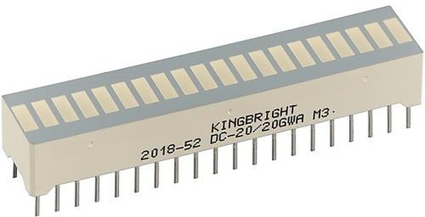 DC-20/20GWA, 20 сегментный шкальный дисплей/зеленый/ 568нм/3.6-9мкд