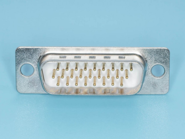 DHS-26M, Разъем D-SUB 26 контактов высокой плотности, вилка на кабель, пайка