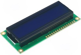 RC1602B-BIW-CSX, Дисплей: LCD, алфавитно-цифровой, STN Negative, 16x2, голубой