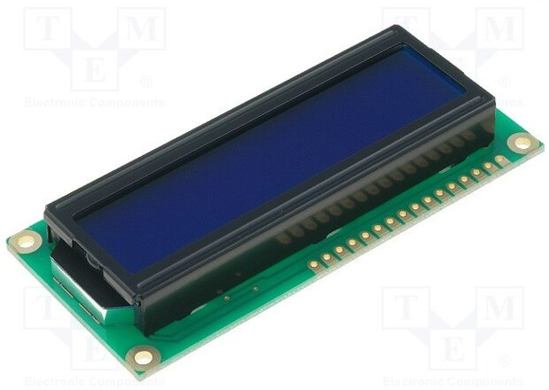 RC1602B-BIW-CSX, Дисплей: LCD, алфавитно-цифровой, STN Negative, 16x2, голубой
