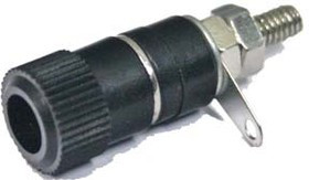 Клемма приборная, 33,5x10,5 d3,8мм, 4,8 А, черный, отверстие 4,0мм