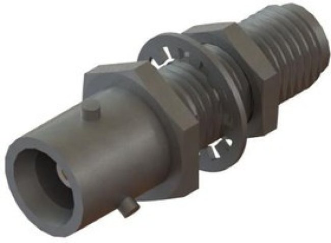 SF1187-6623, RF Adapters - Between Series ZMA Female (90o) to SMA F Adapter