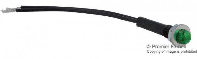 6012M5, Panel Mount Indicator Lamps GREEN DIFFUSED 3/8" MOUNTING HOLE