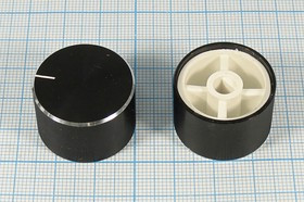 Ручка круглая диаметр 25.5мм, диаметр регулятора 6.0мм, металл, черный, 25.5x17HRP2; №10004 ручка d6